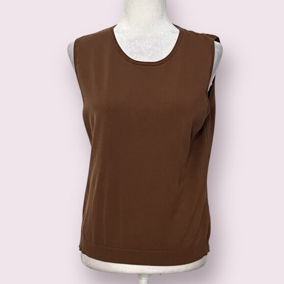 august silk Women's Top Brown Knits Sleeveless Size XL - Picture 1 of 6